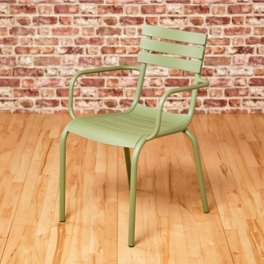 Commercial Dining Chair Metal Green