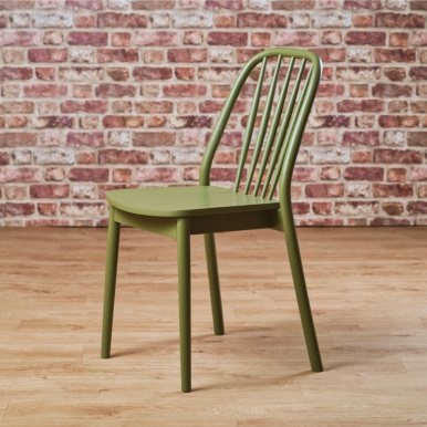 Commercial Dining Chair Wood Dellen Colour Green