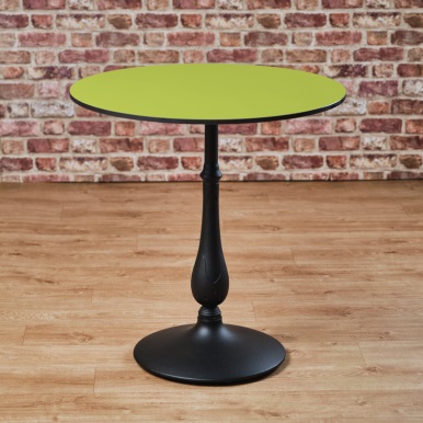Commercial Dining Table Round Pedestal Lime Green Round