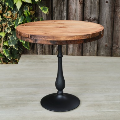 Commercial Dining Table Round Pedestal Round chunky wood
