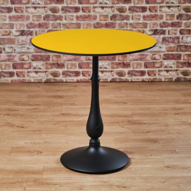 Commercial Dining Table Round Pedestal Yellow Round