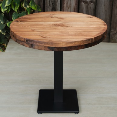 Commercial Dining Table Round chunky wood