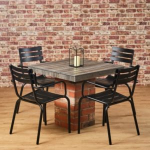 Commercial Dining Table Square Brick Pedestal Base