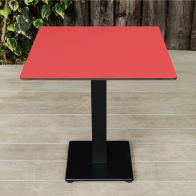 Commercial Dining Table Square Pedestal Red Square