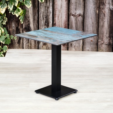 Commercial Pedestal Dining Table Square Teal