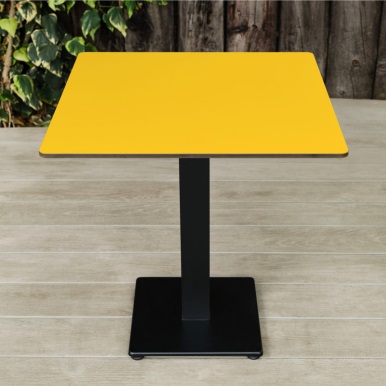 Commercial Dining Table Square Pedestal Yellow Square