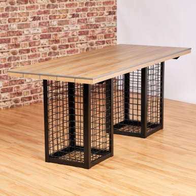 Commercial Gabion Dining Table Large Rectangular 2