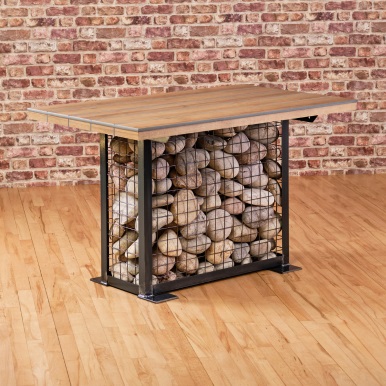 Commercial Gabion Dining Table Small Rectangular